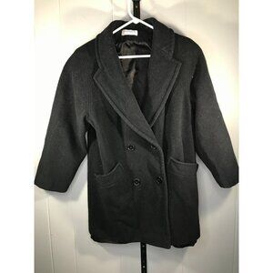 Vintage Classic Forecaster Boston Wool Black Trench Peacoat Coat Women Sz 9/10